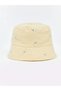 Ecru Flower Embroidered Baby Girl Bucket Hat - 5