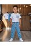 Boy's Pocket Detail White T-Shirt and Jeans 2-Piece Set |   Comfortable and Stylish Summer Sister Combination - 5