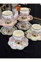 ESTERHOMEDECOR porcelain coffee cup set for 6 people