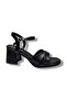 405-26 Skin Leather Cross Strap Thick Heel Anatomical Women's Sandals (7cm) - 2