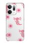 Oppo Reno 14 Compatible Pink Axolotl Patterned Transparent Phone Case