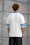 Men's T-Shirt 25 Print Blue Oversize Printed Crew Neck Cotton - 3