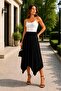 Asymmetrical Cut Detailed Pleated Skirt