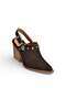 Y654307702 Brown Genuine Leather Suede Low Heel Western Shoes - 6