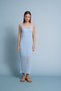 U-Neck Long Openwork Dress Baby Blue
