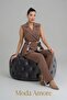 Double Breasted Vest Crepe Suit - Premier Series - Black / White / Latte 36051 - 5
