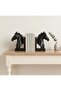 Decorative Horse Book Holder Figurine Sculpture Black