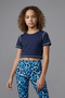 Girls' Corefit Crop Tee Contrast Stitched Sports Crop T-Shirt 5-12 Years
