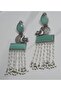 Handcrafted Oxidized Ethnic Earrings with Green/Pink Stones and Pearls.