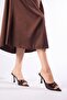 Women's Bitter Brown Patent Leather Pointed Toe 8cm Thin Heeled Evening Dress Slippers Tr42My01C - 7