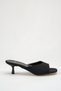 Women's Heeled Sandals Black Satin - 6