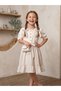 Embroidery Detailed Muslin Top with Flounces Stylish Children's Dress