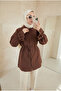 Women's Trendy Ruffle Sleeve Belted Poplin Hijab Shirt - 4