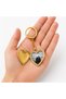 Gold Color Patterned 316L Stainless Steel Openable Memory Keychain - 2