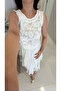 Onders Ecru Bead Embroidery Detailed Blouse