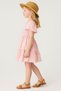 Girl's Pink Floral Patterned Dress with Gipeli, Comfortable Cut, Summer Stylish Casual Children's Dress - 2
