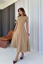 Steel Interlock Fabric Hidden Zipper Dress - Mink