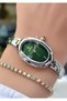 Bead Model-Steel Cord-Women's Wristwatch-Gold Silver Green Color-2 Years Warranty-Bracelet Gift Hmk4Bc1 - 5