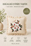4-Piece Ruffled Floral Patterned Decorative Throw Pillow Cover 100% Cotton Organic Dye Printed 45X45 cm - 4