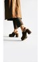 Brown Suede Closed Toe Women's Heeled Sandals P9335