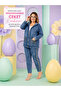 Plus Size Mom Cut Denim Women's Trousers with Side Stripe Detail - 8