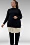 65002 Plus Size Buttoned Muslin Tunic Underskirt Undergarment - Beige