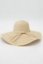 Luxury Women's Beige Knitted Straw Sun Hat with Lace Detail |   Wide-Brimmed Summer Beach and Vacation Model