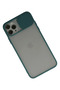 Ilkeshop New iPhone 11 Pro Case Palm Frosted Camera Sliding Silicone (234456) - Green - 2
