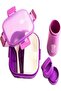 Viassin Healthy Life Lunch Box with 3 Compartment and a 350ml Water Bottle - Purple Color - 4