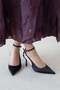 Mila Women's Heeled Satin Shoes Black