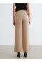Brown Striped Modal Mixed Women's Trousers - 4