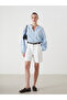 Oversize Women's Blouse with Cropped Collar - 2