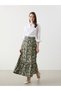 Floral A-line Women's Skirt with Elastic Waist