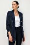 Drawstring Sleeve Striped Patterned Jacket - 2