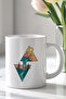 330ml Printed White Ceramic Mug with Minimal Geometric Nature Design - 2