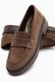 Britha Genuine Leather Brown Suede Penny Loafer Women's Casual Shoes - 5