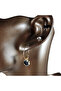 Orora Three Pairs of Enameled Daisy Earrings Set-Black