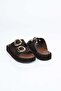 Laceless Buckle Poly Sole Genuine Leather Slippers 341-1445 Women's Slippers - 7