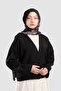 سترة ناعمة بأزرار من المودال باللون الأسود - 4