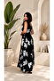 Women's New Season Floral Patterned Slit Maxi Dress - 4