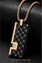 Stainless Steel Premium Gold Black Men's Necklace with Cubic Zircon Detail - 3