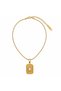 Vintage Oval Stone Detailed Gold Necklace, Does Not Tarnish Steel