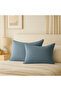 100% Cotton Muslin 4 Layer Double Layer 240X230 Cm. Sea Blue Color Bedspread - 2 Pillowcases 50X70 Cm. - 4