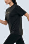 Women's Black & Gold Oversized T-Shirt With Large Back Graphic - 4