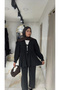 Our Black Modal Fabric Trouser Suit Model - 3