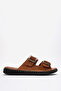 Men's Double Strap Slippers Real Leather Dc 1602 Suede Taba