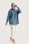 5820 - Stylish, Comfortable, Slim Denim Women's Shirt with Stone Detail - 3