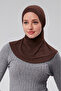 Women's Practical Hijab with Sports Neck Collar, Attached Bonnet, Combed Cotton Fabric S200 - Beige