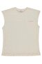 Basic Zero Sleeve T-Shirt for 10-13 Years Old - Ecru