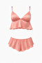 Satin Salmon Color Set of 2 with Straps